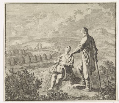 Emblem: felt Landskab med bistader af Jan Luyken