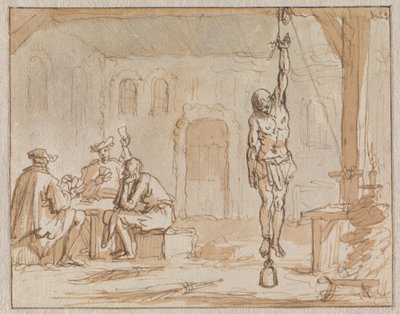 Skomageren Geleyn tortureres i Breda i 1572 af Jan Luyken