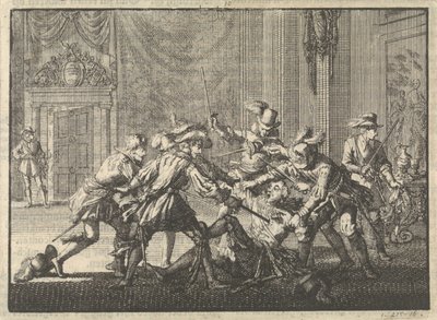 Hertug af Guise myrdet på slottet i Blois, 1588 af Jan Luyken