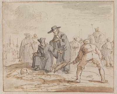 Anneke van den Hoves levende begravelse i Bruxelles, 1591 af Jan Luyken