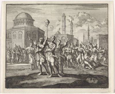 Halshugning af en munk under optøjer i Konstantinopel af Jan Luyken