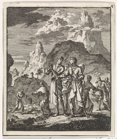 Møde af pilgrimme i bjergene af Jan Luyken