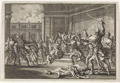 Opløb og kamp i templet i Jerusalem af Jan Luyken