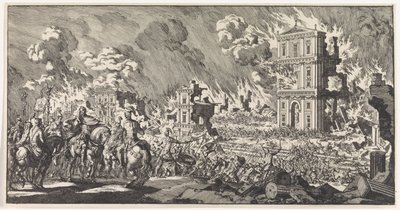 Romerne ødelægger et jødisk tempel i Jerusalem af Jan Luyken