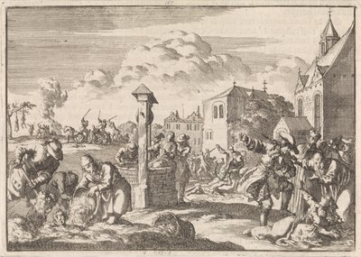 Forfølgelse af protestanter af Marsaut i Niort, 1682 af Jan Luyken
