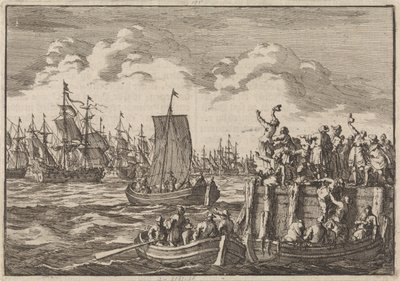 Vilhelm III rejser til England med flåden, 1688 af Jan Luyken