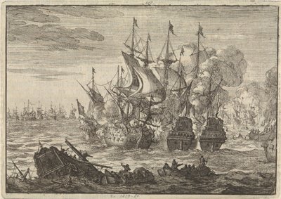 Slaget ved Beachy Head, 1690 af Jan Luyken
