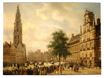 Procession på Grand Place i Antwerpen af Jan M. Ruyten