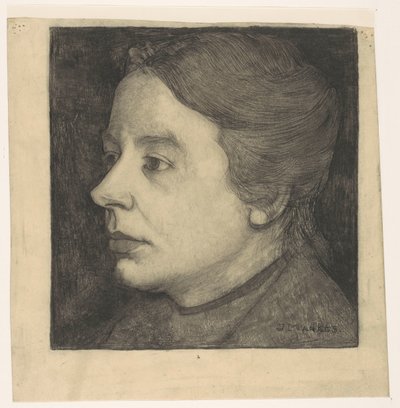Portræt af Anne Mankes-Zernike af Jan Mankes (signed by artist)