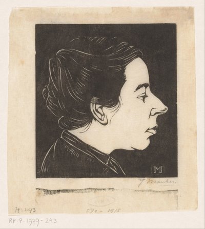 Portræt af Anne Zernike af Jan Mankes (signed by artist)