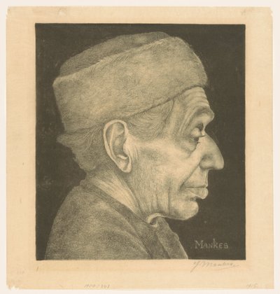Portræt af Douwe med hat af Jan Mankes (signed by artist)