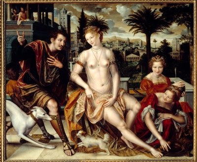David og Betsabee. (David og Batseba af Jan Massys or Metsys