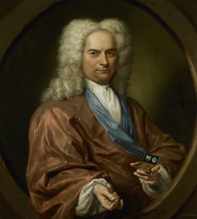 Portræt af David Leeuw (1682-1755), Mennonite Draper af Jan Maurits Quinkhard