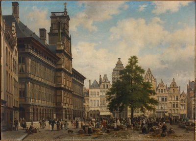 Grote Markt med frihedstræet, 1875. af Jan Michiel Ruyten