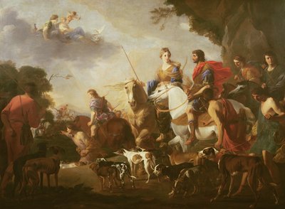 Dido og Aeneas på jagt af Jan Miel