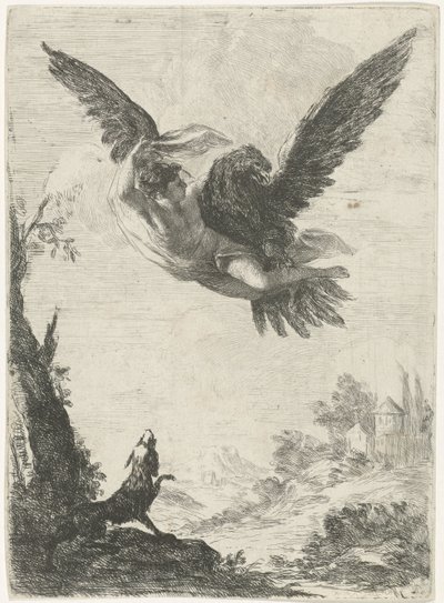 Jupiter kidnapper Ganymedes af Jan Miel