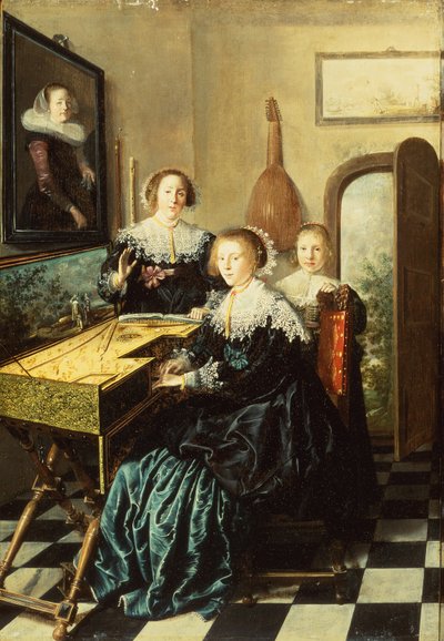 Tre kvinder ved en jomfru af Jan Miense Molenaer