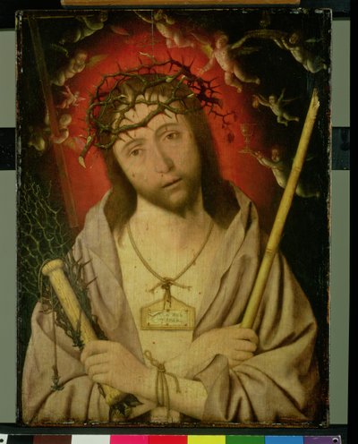 Kristus som smertens mand (tempera på panel) af Jan Mostaert