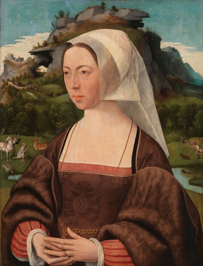 Portræt af en ukendt kvinde, ca. 1525 (olie på panel) af Jan Mostaert