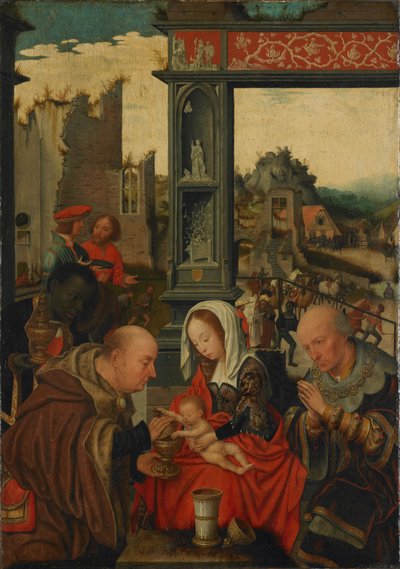 Kongernes tilbedelse, 1525 af Jan Mostaert