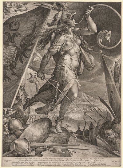 Bellona i spidsen for kejserens hære mod tyrkerne, 1600. af Jan Muller