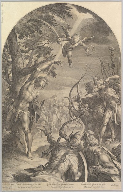 Sankt Sebastians martyrium, ca. 1600. af Jan Muller