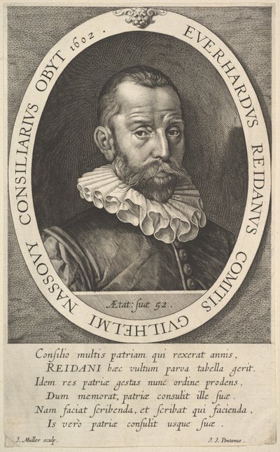 Portræt af Everhard van Reyd, rådmand for William, Prince of Orange, 1602. af Jan Muller