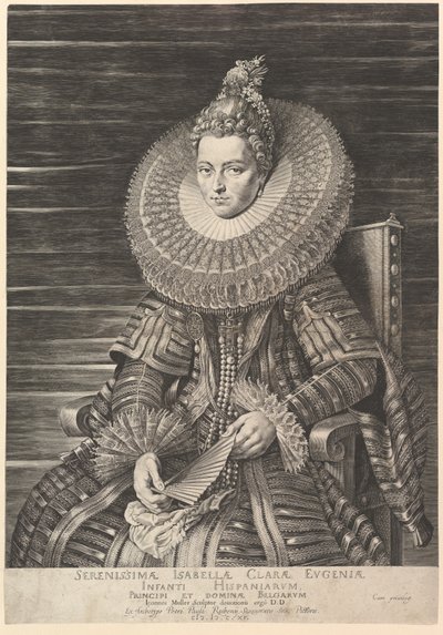 Portræt af Isabella Clara Eugenia, guvernante i det sydlige Nederland, 1615. af Jan Muller