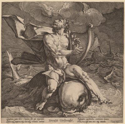 Arion på en delfin af Jan Muller, after Cornelis Cornelisz van Haarlem