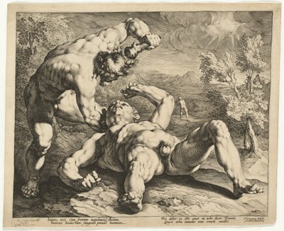 Kain dræber Abel af Jan Muller, after Cornelis Cornelisz van Haarlem