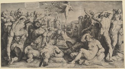 Formue uddeler hendes gaver af Jan Muller, after Cornelis Cornelisz van Haarlem