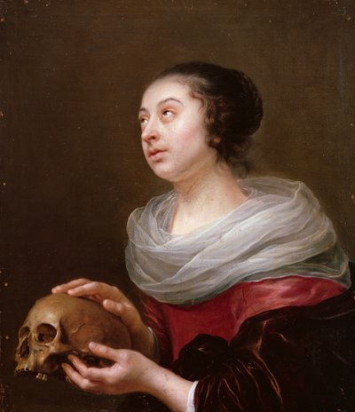 En ung kvinde med et kranie, 1640