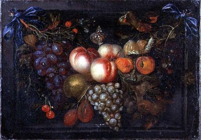 Stilleben med frugt i en stenniche af Jan Pauwel the elder Gillemans