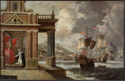 Slaget ved Lepanto: Saint Catherine of Ricci og indskibningen, 1671. af Jan Peeters the Elder