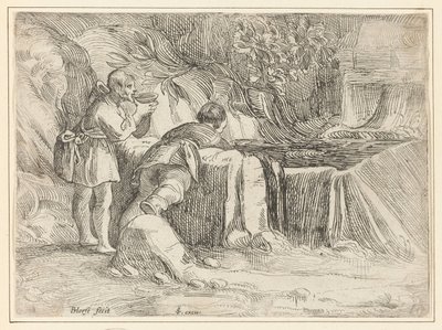 To mænd ved en brønd af Jan Philipsz. van Bouckhorst