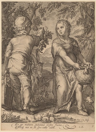Efterår af Jan Pietersz Saenredam after Hendrik Goltzius