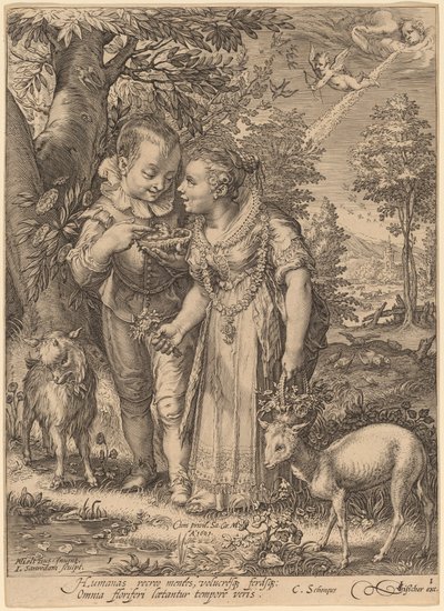 Forår af Jan Pietersz Saenredam after Hendrik Goltzius