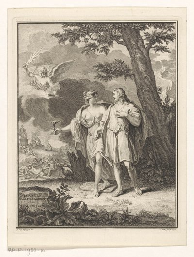 Lust forfører en ung mand Titelside for: Dirk Smits, Israëls Baalfegorsdienst, eller straffet begær, 1737 af Jan Punt