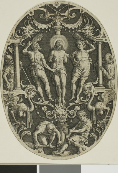 Flagellation, fra Kristi lidelseshistorie af Jan Sadeler I