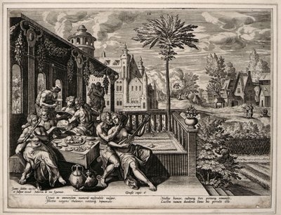 Første Mosebog kapitel 6, vers 9, ca. 1600 (gravering på vævet papir) af Jan Sadler
