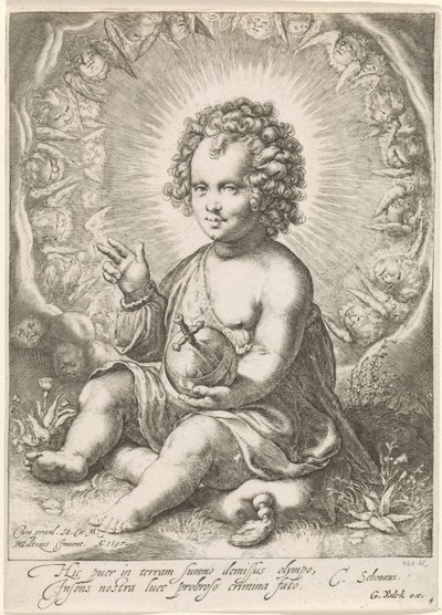 Før Christuskind als Salvatore af Jan Saenredam (attributed to)