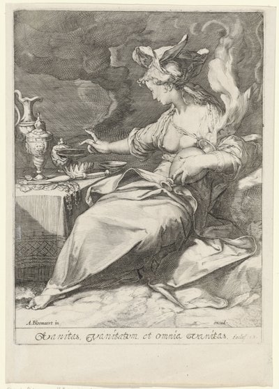 Allegorie op de vergankelijkheid (Vanity) Forfængelighed, forfængelighed og al forfængelighed (titel på objekt) af Jan Saenredam