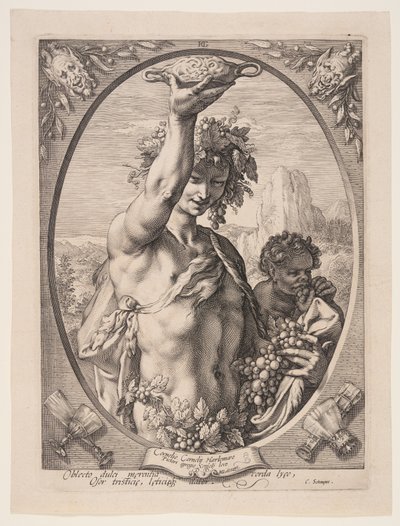Bacchus, fra Tre hedenske guder og gudinder af Jan Saenredam