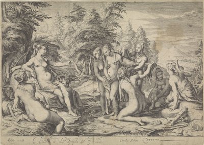 Diana opdager Callisto .s graviditet af Jan Saenredam