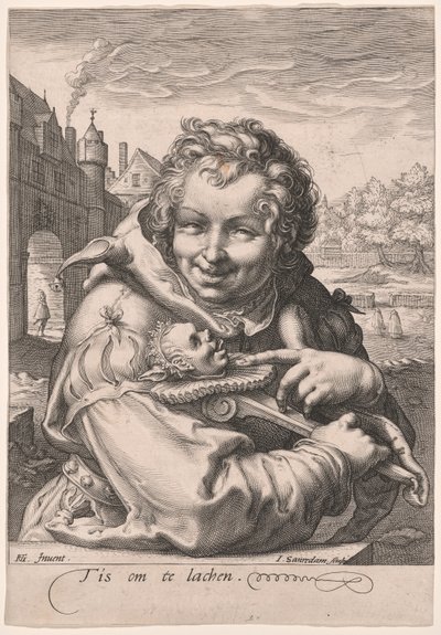 Fool Holding a Staff (Det er for sjov) af Jan Saenredam