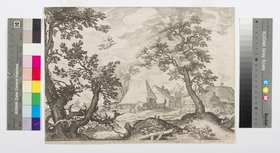Landskab, der viser bortførelsen af Ganymedes, ca. 1600 af Jan Saenredam