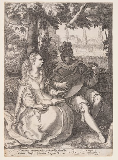 Spring (Music-Making Couple), fra De fire årstider af Jan Saenredam