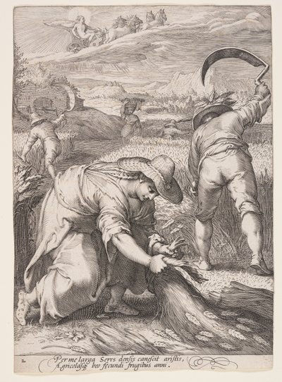 Sommer (Bønder høster hvede), fra De fire årstider af Jan Saenredam