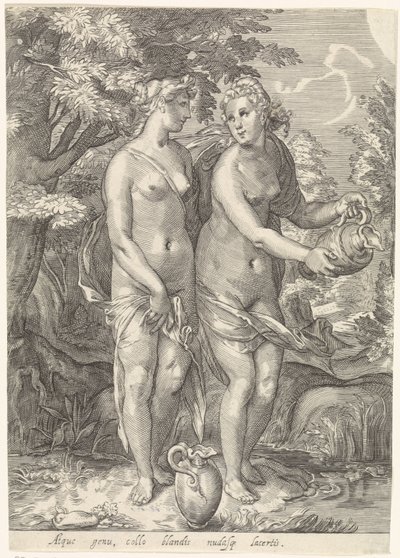 To af Dianas nymfer ved en strøm Diana og hendes nymfer (serietitel) af Jan Saenredam