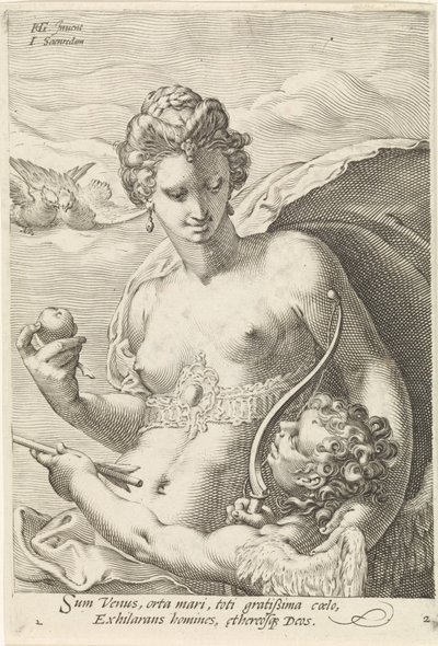 Venus og Amor The Three Goddesses of the Judgment of Paris (serietitel) af Jan Saenredam